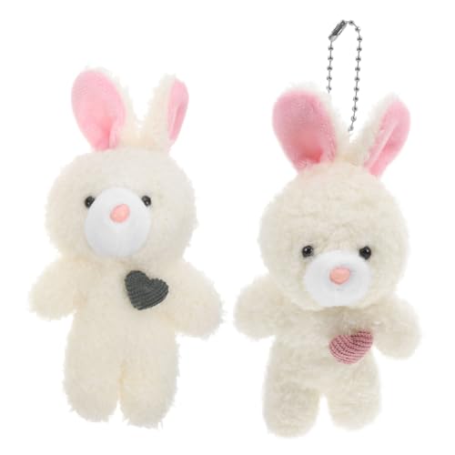 SOLUSTRE 2 Stück Blush Bunny Accessoire Kuschelhase Party Gastgeschenke Geburtstag Süßer Kleiner Rucksack Tier Schlüssel Mini Charm Anhänger Weicher Hase Hase Party Dekoration Plüsch von SOLUSTRE