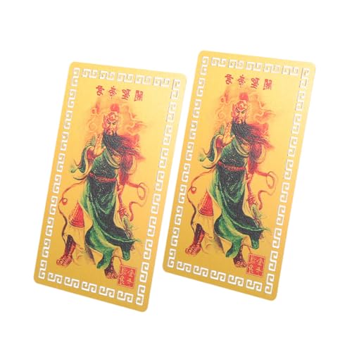 SOLUSTRE 2 Stück Chinesische Tai Sui Metall Amulettkarten Leichte Feng Shui Schutz und Glückskarten Tragbare Dekoration für Zuhause und Spirituellen Schutz von SOLUSTRE