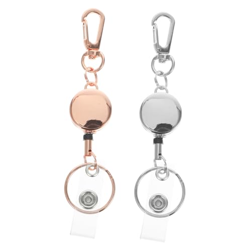SOLUSTRE 2 Stück Metall Schlüsselanhänger Ausziehbar Ausweishalter mit Schlüsselring Retractable Id Badge Holder für Schlüssel Karten Mitarbeiter in Silber und Roségold SOLUSTRE 2 Stück Metall Schlüsselanhänger Ausziehbar Ausweishalter mit Schlüsselring Retractable Id Badge Holder für Schlüssel Karten Mitarbeiter in Silber und Roségold von SOLUSTRE