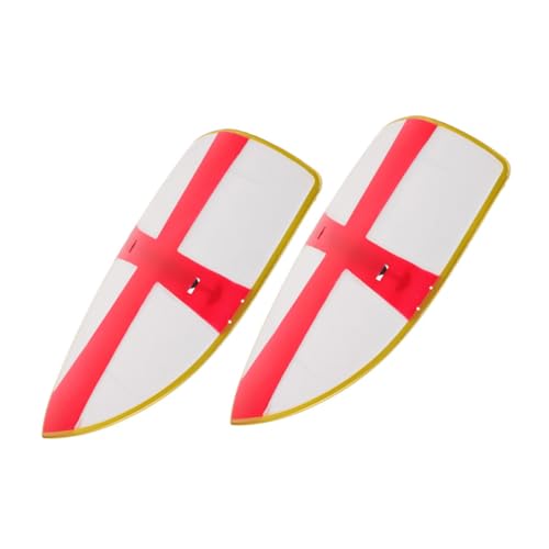 SOLUSTRE 2 Stück Mittelalterliche Ritter Schilde aus Kunststoff Leichtes Cosplay Zubehör mit Kreuzmotiv Handliche Spielschilde für Jungen für Rollenspiele und Partyspaß von SOLUSTRE
