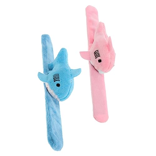 SOLUSTRE 2 Stück Plüsch Hai Klatscharmbänder Armband Kuscheliges Tier Schlagarmband Party für Jungen Mädchen Halloween Geburtstag von SOLUSTRE