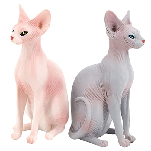 SOLUSTRE 2 Stück Realistische Sphynx Katzenfigur Detailreiche Katze Modell Lebensechte Kleine Dekorative Katzenstatuen für Kinderzimmer und Schreibtischdekoration SOLUSTRE 2 Stück Realistische Sphynx Katzenfigur Detailreiche Katze Modell Lebensechte Kleine Dekorative Katzenstatuen für Kinderzimmer und Schreibtischdekoration von SOLUSTRE