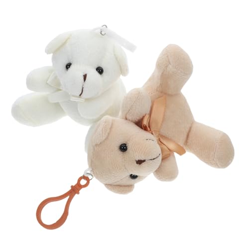 SOLUSTRE 2 Stück Schleifenpuppe Winzige Stofftiere Bären Ornament Bären Winzige Schmuckstücke Stofftier Schlüsselanhänger Mini Tiere Plüsch Mini Plüsch Mini Bär Plüsch Miniatur von SOLUSTRE