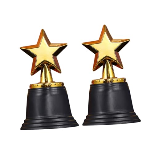 SOLUSTRE 2 Stück Sporttrophäe Feier-Trophäen-Requisite Trophäenpreis Jubeltrophäe Teilnahme-Trophäen Plastik Trophäe Spaßpreise Wettbewerb Preise kleine Pokalübergabe Feiertagstrophäe von SOLUSTRE