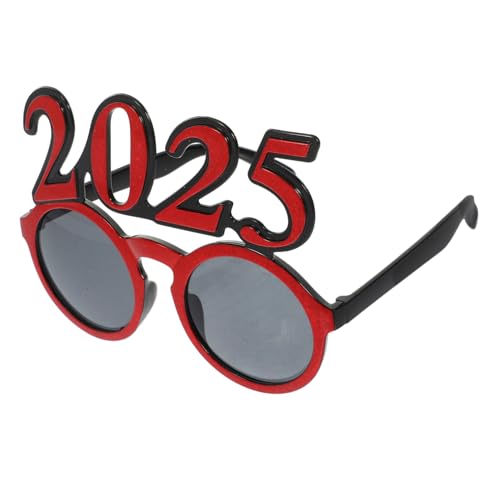 SOLUSTRE 2025 Für Modisch Party Lustige Brillengestelle Stilvoll Neu Blau Unisex Lustige Tanzbrille Futuristisch Gestaltet Geformt Mode Farben Albern Gläser Funky Stk Rot von SOLUSTRE