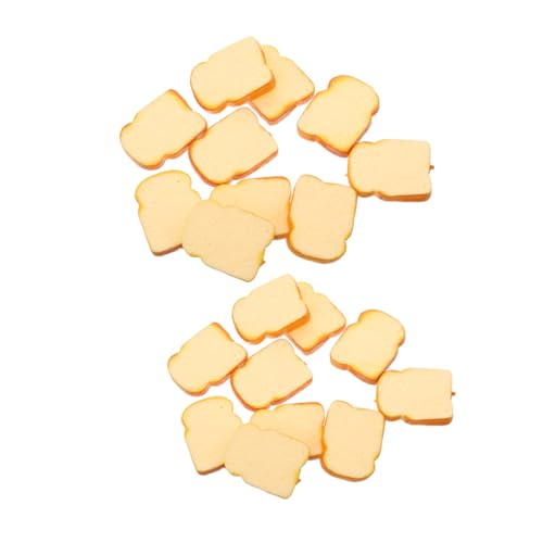 SOLUSTRE 20stücke Simulation Brot Scheiben Realistisches Gefälschter Toast Künstliches Brot in Scheiben Simulation Lebensmittelmodell Für Küchendekoration Partydekorationen von SOLUSTRE