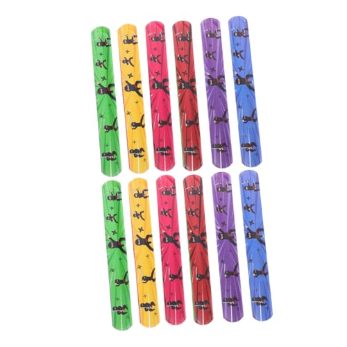 SOLUSTRE 24 Stück Pat-Ring-Armband Karate-Geburtstagsparty-Dekorationen Halloween-Spaß Fiesta-Gastgeschenke Schlagarmbänder für Ninja-Zubehör für Bowling PVC von SOLUSTRE