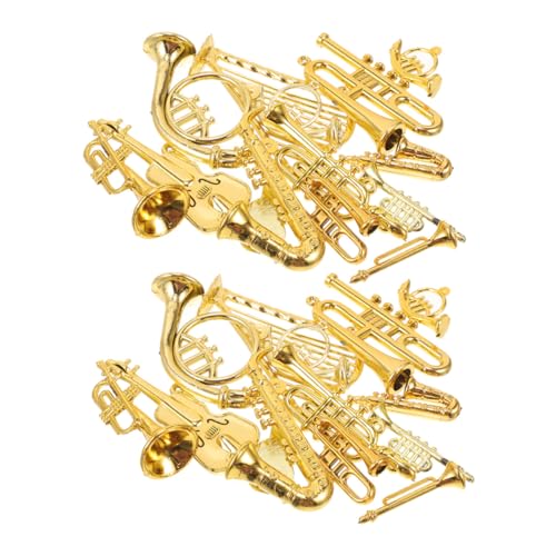 SOLUSTRE 28 Stück Teiliges Miniatur-musikinstrumente Weihnachtsbaumschmuck Filigrane Gitarren Trompeten und Saxophone Leichte DIY-christbaumanhänger Langlebige Farberhaltung für Kleine und von SOLUSTRE