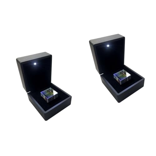 SOLUSTRE 2St Spielzeuge durchsichtige Geschenkboxen Buntglas Lichtwürfel klare Gläser Wohnkultur Dekor optischer Würfel RGB-Würfel Glaswürfel rechter Winkel schmücken Kristall Prisma von SOLUSTRE