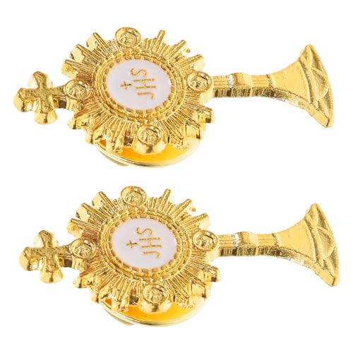 SOLUSTRE 2pcs Elegante Kreuzbroschen Stifte Für Frauen Kleine Metallknopf Pins Kleidung Pin Clothing Accessoire von SOLUSTRE