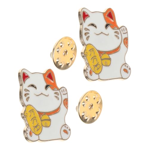 SOLUSTRE 2pcs Entzückende Emaille Pin Small Fortune Cat Revers Pin Cartoon Brosche Legierung Cat Pin Für Kinder Und Teenager Kawaii Pins Kleine Stecknadel Cartoon Kätzchen Brosche von SOLUSTRE