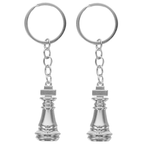 SOLUSTRE 2pcs Schachschlüsselkette Für Frauen Edelstahl Schlüsselbund Anhänger Bag Charme Und Geldbeutel Charm Netter Schlüsselbund Für Rucksäcke von SOLUSTRE