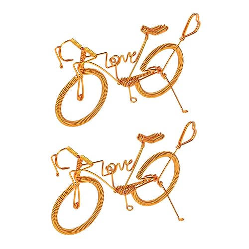 SOLUSTRE 2stücke Fahrradmodell Aus Metallhandwerk Handgefertigte Figur Kreative Miniaturen Für Heimdekoration Als Tischdeko Oder Fensterornament von SOLUSTRE