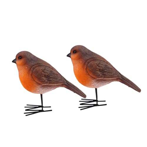 SOLUSTRE 2stücke Künstliche Rotkehlchen Vogel Dekoration Harz Tier Modell Indoor Schmuck Für Party Wohnzimmer Schlafzimmer Tischplatte Ornament SOLUSTRE 2stücke Künstliche Rotkehlchen Vogel Dekoration Harz Tier Modell Indoor Schmuck Für Party Wohnzimmer Schlafzimmer Tischplatte Ornament von SOLUSTRE