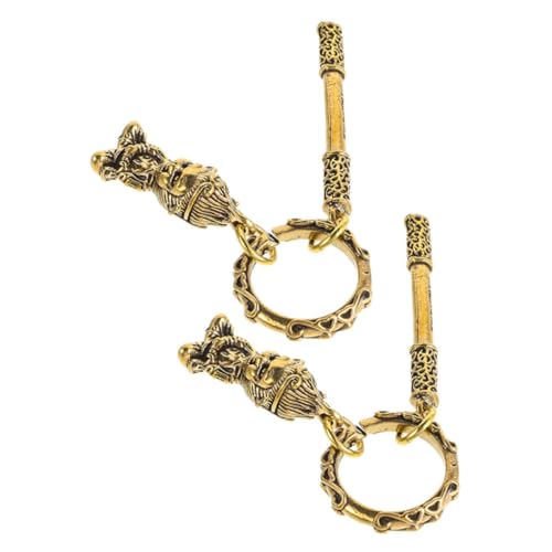 SOLUSTRE 2stücke Messing Wukong Affenkönig Schlüsselanhänger Schlüsselanhänger Taschenanhänger Handtaschen Anhänger Geldbörse Charme Auto Schlüsselhalter Reise Accessoires von SOLUSTRE