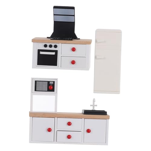 SOLUSTRE 3 Stück Mini -küchenmöbel Puppenhaus-miniaturmöbel Zubehör Für Puppenhäuser Mini-küchenmodellspielzeug Miniatur-puppenhaus- Miniaturanzeigeschrank Möbel Miniaturmodell Abs von SOLUSTRE