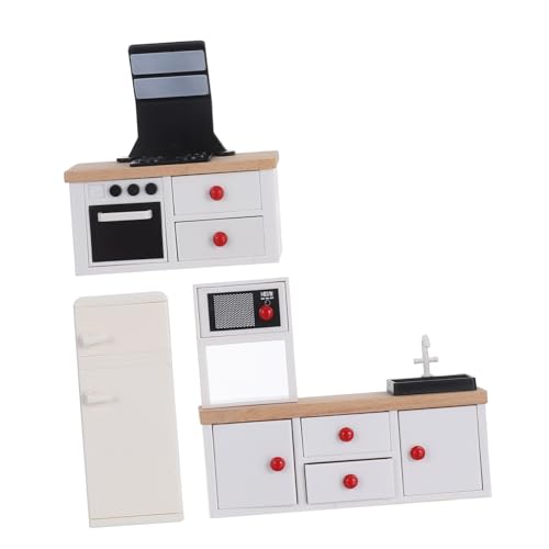 SOLUSTRE 3 Stück Puppenhaus-miniaturherd, Küchenmöbel Aus Holz, Modell Für Puppenhauszubehör, Mini-kühlschrank, Schrankherd, Rollenspiel Für Kinder SOLUSTRE 3 Stück Puppenhaus-miniaturherd, Küchenmöbel Aus Holz, Modell Für Puppenhauszubehör, Mini-kühlschrank, Schrankherd, Rollenspiel Für Kinder von SOLUSTRE