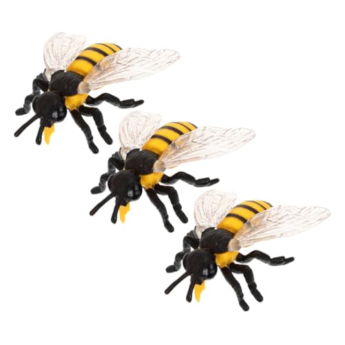 SOLUSTRE 3 Stück Teiliges Realistisches Bienenmodell aus Langlebigem Kunststoff Naturgetreue Insektenfigur für Pädagogisches für Schulprojekte Geburtstags und Mottopartys von SOLUSTRE