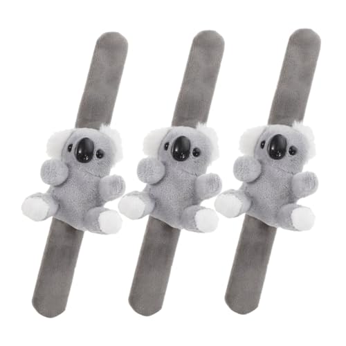 SOLUSTRE 3 Stücke Slap-Armband für Geburtstagsgeschenk Geschenkideen für Plüsch Stofftier Stofftier-Armband PP Baumwolle Light Grey von SOLUSTRE