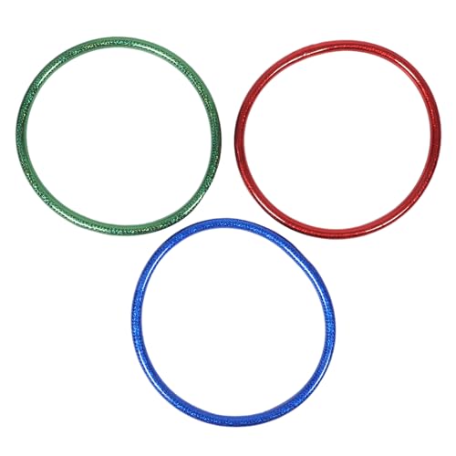 SOLUSTRE 3-teiliger Übungsreifen für Kinder: 29,7 cm große, glitzernde Spielzeug-Reifenringe – Spielzeug-Trainingsgerät aus Kunststoff für Agility-Training, Tanzen, Haustier-Trainingsaktivitäten von SOLUSTRE