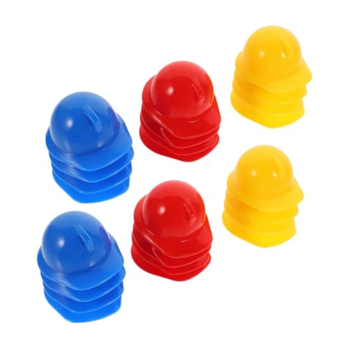 SOLUSTRE 30 Stück Teiliges Mini Sicherheitshelm für Puppen Farbige Bauhelme in Rot Blau Gelb Leichte Kunststoff Deko für Puppen Haustiere und Partyzubehör von SOLUSTRE