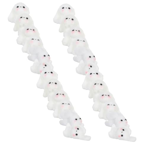 SOLUSTRE 30stücke Miniatur-hasenfiguren Aus Kunstharz Kleine Tierdekorationen Für Schreibtisch Garten Und Zuhause DIY-bastellandschaft Realistische Optik Kompakter Charme von SOLUSTRE
