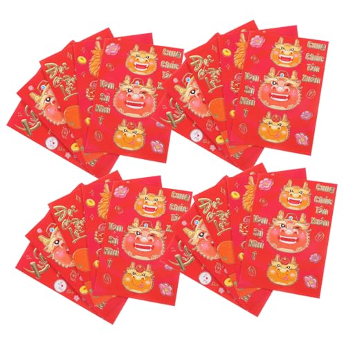 SOLUSTRE 30stücke Rote Umschläge Chinesisches Neujahr Frühling Festival Glück Geldbeutel Hong Bao Beschichtetes Papier Niedliche Muster Traditionelle Geschenktaschen von SOLUSTRE
