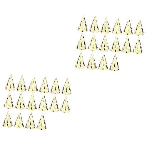 SOLUSTRE 32 Stk Papierhüte Für Die Babyparty Kegelhut Geburtstag Papierhüte Kuchenkegelhüte Kegelhüte Für Die Babyparty Goldene Kegelhüte Partykegelhüte Kind Gestreiftes Papier Konisch von SOLUSTRE