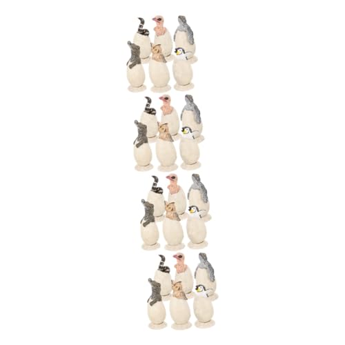 SOLUSTRE 4 Sätze Brutei-modell Tier-ei Ei-schlüpf- Ei-simulation- -set Tier- -set Tierisches Eierspielzeug Ei-modelle Schlüpfende Tiere Harz 6 Stück * 4 von SOLUSTRE