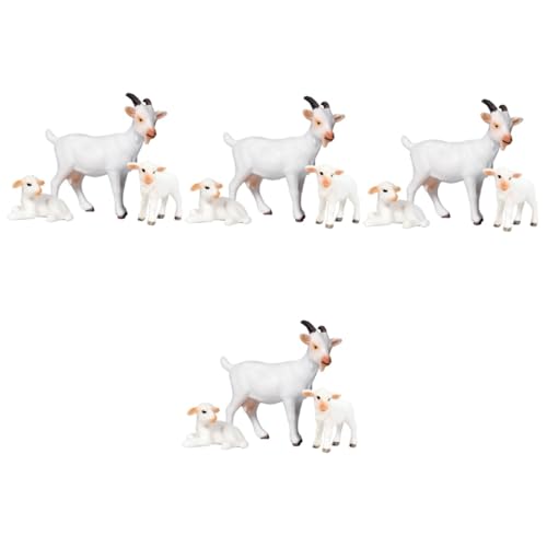 SOLUSTRE 4 Sätze Wildtiermodell Schafspielzeug in Loser Schüttung Kleinkind-nutztiere Mini-schaffiguren Schaf Miniatur-schaffiguren Plastik Weiß 3 Stücke * 4 von SOLUSTRE