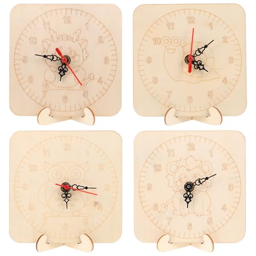 SOLUSTRE 4 Sets DIY-Holzuhr: Leeres Zifferblatt mit Uhrwerkzubehör – Machen Sie Ihre eigene Uhr – Bastelset aus unbehandeltem Holz für pädagogische Aktivitäten SOLUSTRE 4 Sets DIY-Holzuhr: Leeres Zifferblatt mit Uhrwerkzubehör – Machen Sie Ihre eigene Uhr – Bastelset aus unbehandeltem Holz für pädagogische Aktivitäten von SOLUSTRE