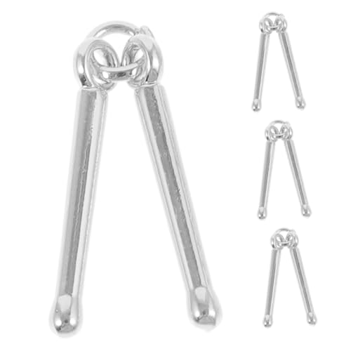 SOLUSTRE 4 Stück Musik Perlen Anhänger Für Musikinstrumente Instrumente Charms Musiknoten-anhänger Schlagzeug-halskette Musiknoten-schmuck Musiknotenanhänger Silver Zinklegierung von SOLUSTRE