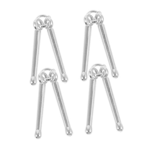 SOLUSTRE 4 Stück Schlagzeug-Halskette Anhänger für Musikinstrumente Musik bezaubert Musiknote Charme Schlagzeuger Halskette Musiknoten-Schmuck Musiknotenanhänger Zinklegierung Silver von SOLUSTRE