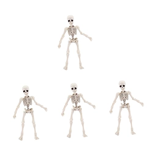 SOLUSTRE 4 Stück Skelett Mann Modell Ecke Spinnennetz Skelette Spinnennetz-Halloween- halloween dekoration halloween-dekoration menschliches Skelett Halloween-Deko-Stütze Plastik Weiß von SOLUSTRE