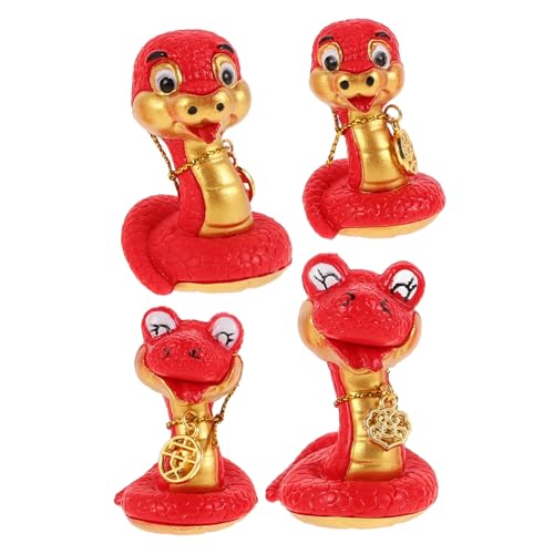SOLUSTRE 4 Stück Tierkreis-Schlange-Ornament Jahr des Schlangendekors Auto-Armaturenbrett-Zubehör Glücksschlangenanhänger Schlangen-Neujahrsfigur Schlangenstatue Harz rot SOLUSTRE 4 Stück Tierkreis-Schlange-Ornament Jahr des Schlangendekors Auto-Armaturenbrett-Zubehör Glücksschlangenanhänger Schlangen-Neujahrsfigur Schlangenstatue Harz rot von SOLUSTRE
