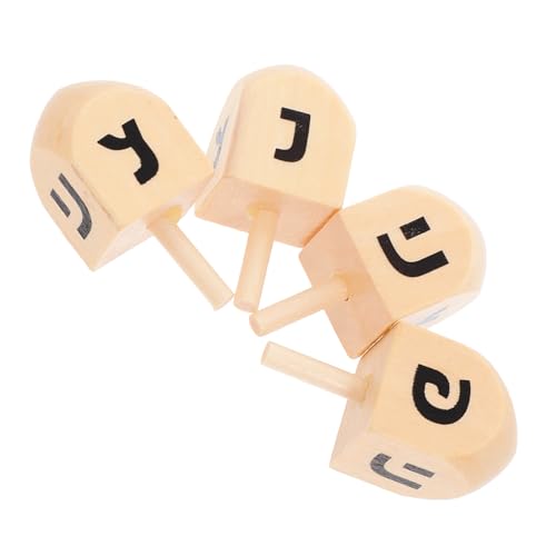 SOLUSTRE 4 Stück hölzerner Kreisel Handwerk Kind Form Machen Sie Ihren eigenen Dreidel Party Chanukka-Dreidel aus Holz zum Basteln unvollendete Dreidel aus Holz für Immer Kreisel Lotusbaum von SOLUSTRE