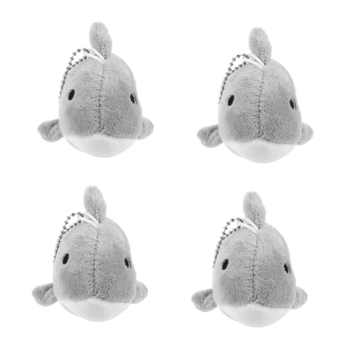 SOLUSTRE 4 Stücke Teiliges Mini Plüsch Hai Schlüsselanhänger Weiches Kuscheltier Anhänger Niedliche Mini Hai Puppe als und Taschenanhänger für Rucksack Handtasche Geburtstag und Party von SOLUSTRE