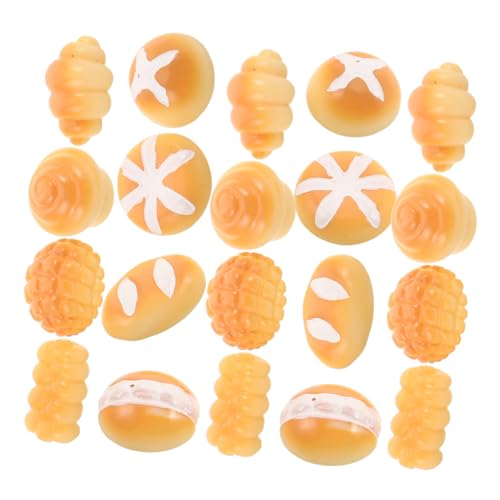 SOLUSTRE 40 Stück Miniature Dollhouse Bread Realistic Faux Food Simulation Bread Props für DIY Basteln Micro Landschaft Dekoration Langlebige Kunstharz Mini Brotfiguren von SOLUSTRE
