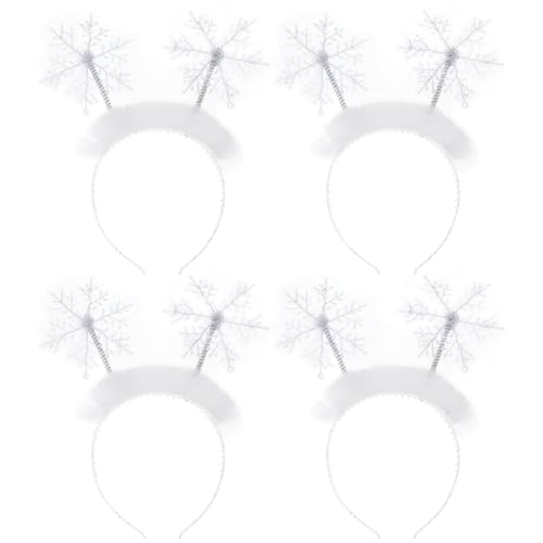SOLUSTRE 4Pcs Schneeflocke Kopf Bopper Stirnband Party Zubehör Weihnachten Dekorative Haarbänder Niedlichen Bühne Requisiten Kostüm Kleid Zubehör von SOLUSTRE