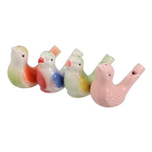 SOLUSTRE 4Stücke Keramische Wasser Vogelpfeifen für Bunte Vogelrufe Leicht und Tragbar für Outdoor Aktivitäten und Authentische Klänge für und Reisen von SOLUSTRE