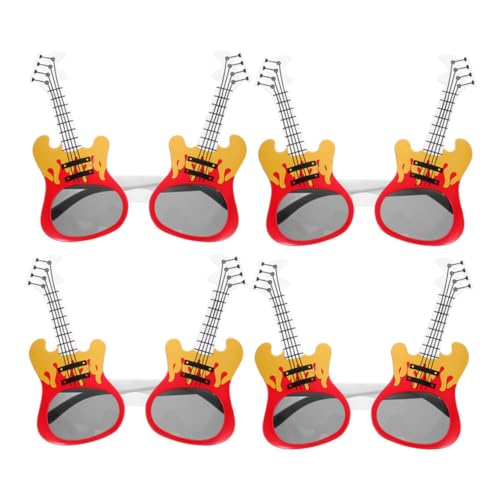 SOLUSTRE 4stücke Gitarren-sonnenbrille Für Musikfestivals Originelle Partybrillen Leichte Musikbrillen Für Partys Und Festivals Lustige Festival-sonnenbrillen Karnevalsbrillen Mit von SOLUSTRE