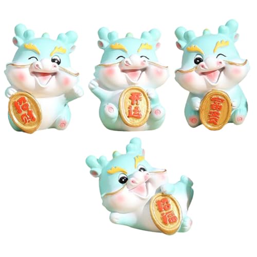 SOLUSTRE 4stücke Harz Drachen Statue Miniatur Drachen Figur Auto Innen Dekoration von SOLUSTRE