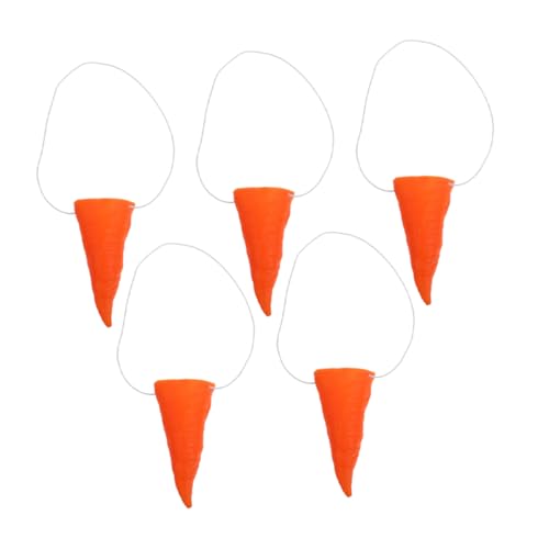 SOLUSTRE 5 Stück Clown -Karotte Winter-Accessoire Karottennase Karnevalszubehör Festliche Schneemann DIY Requisiten Falsche Nase Schneemannnase Selber Machen Urlaubszubehör Orange Vinyl von SOLUSTRE