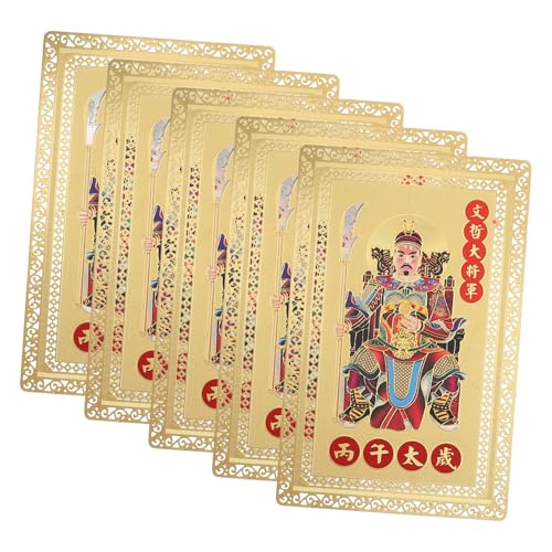 SOLUSTRE 5 Stück Kupfer Amulettkarte Taisui Schutzkarte Jahr des Pferdes Feng Shui Glücksbringer Robust Tragbar für Geldbörse Anhänger Persönliche Dekoration von SOLUSTRE
