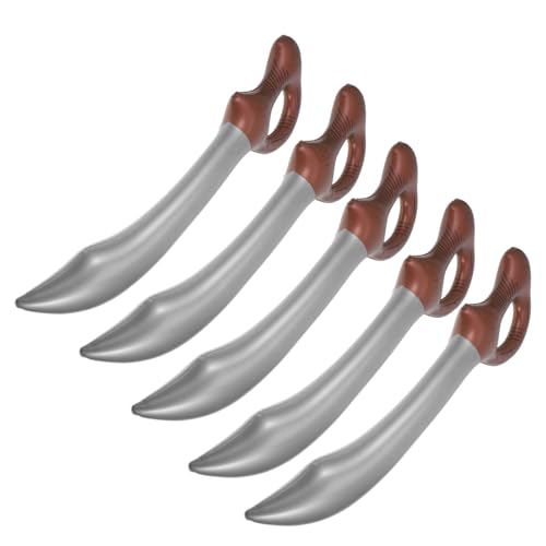 SOLUSTRE 5 Stück Teiliges Aufblasbares Piratenschwert für Ergonomischer Griff Realistische Halloween Party Requisiten für Piraten Kostüm und Geburtstagsfeiern von SOLUSTRE