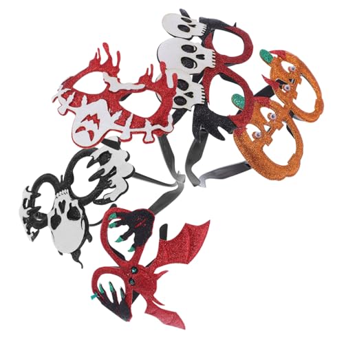 SOLUSTRE 5 Stück Teiliges Halloween Brillen Leichte Wiederverwendbare Partybrillen mit Kürbis Fledermaus Designs Gruselige Cosplay Accessoires für Erwachsene für Halloween Feierlichkeiten von SOLUSTRE