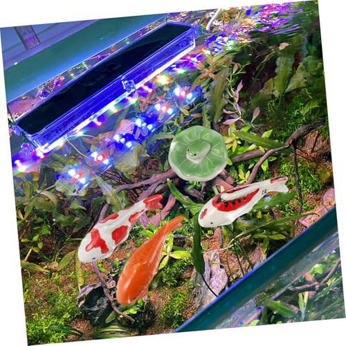 SOLUSTRE 5 Stück Teiliges Schwimmende Keramik Figuren für Aquarium und Teetisch Realistische Goldfische Schildkröten und Frösche Dekorative Miniatur Skulpturen für Fischbecken und SOLUSTRE 5 Stück Teiliges Schwimmende Keramik Figuren für Aquarium und Teetisch Realistische Goldfische Schildkröten und Frösche Dekorative Miniatur Skulpturen für Fischbecken und von SOLUSTRE