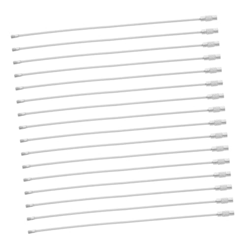 SOLUSTRE 50 Stück Beschichtete Stahl draht Schlüsselringe Große Metall kabelschlaufen Robuste Verbindung für Gepäck Taschen Schlüssel Handgefertigt Langlebig Stilvolles Design Silberfarben von SOLUSTRE