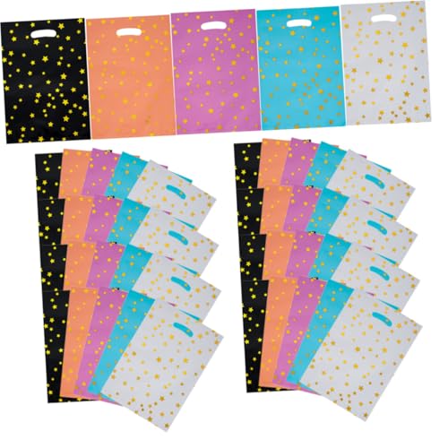 SOLUSTRE 50 Stück Candy Storage Bags Aluminiumfolie Geschenkverpackung Mehrfarbige Fünfzackige Süßigkeitentüten Vielseitige Verpackung für Party Hochzeit Geburtstag und Kleine Geschenke von SOLUSTRE
