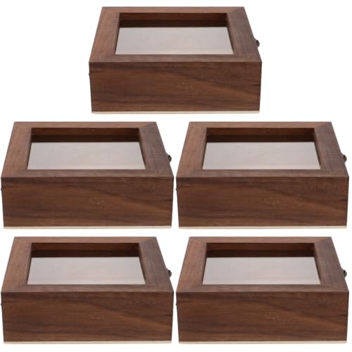 SOLUSTRE 5St Muster Vitrine Wand Vitrine Uhrenhalter Fall Vitrine mit Rahmen aus Jersey sammlerstücke schmetterlinge für getrocknete Blumen Schattenboxen Holz Light Brown SOLUSTRE 5St Muster Vitrine Wand Vitrine Uhrenhalter Fall Vitrine mit Rahmen aus Jersey sammlerstücke schmetterlinge für getrocknete Blumen Schattenboxen Holz Light Brown von SOLUSTRE